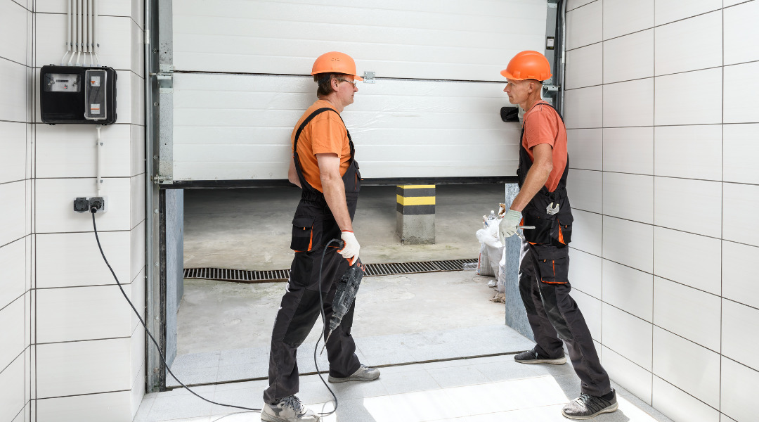 experts doing garage door repair and installation